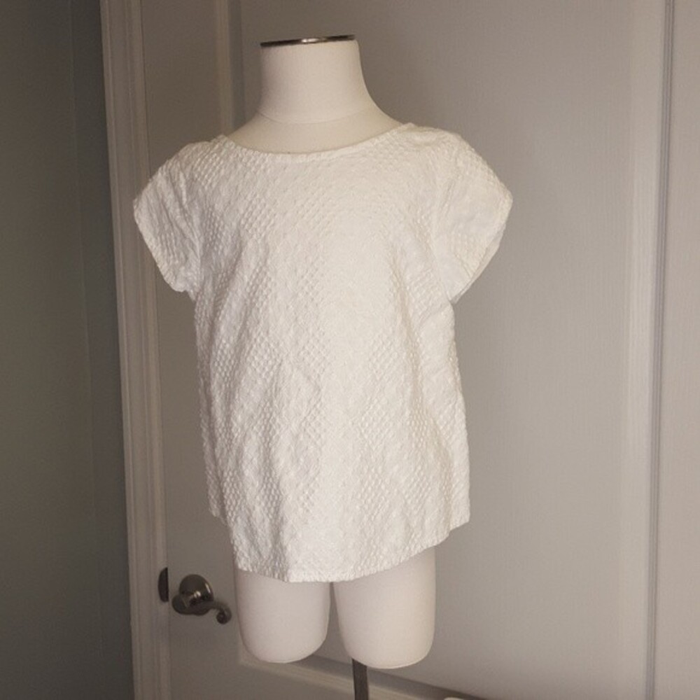Oshkosh White Dress Blouse Textured Shirt